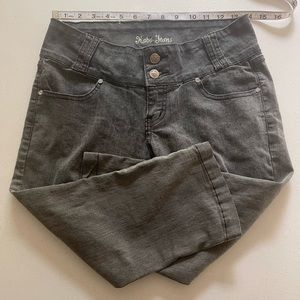 Lana Jeans Gray Distressed Size 7 Cotton polyester spandex